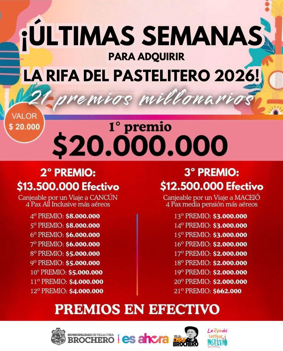 ¡Últimas semanas para adquirir la Rifa del Pastelitero 2026!