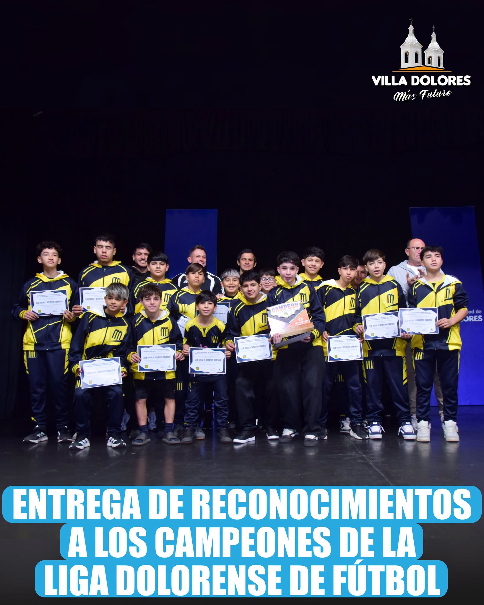 ENTREGA DE RECONOCIMIENTOS A LOS CAMPEONES DEL TORNEO APERTURA DE LA LIGA DOLORENSE DE FÚTBOL