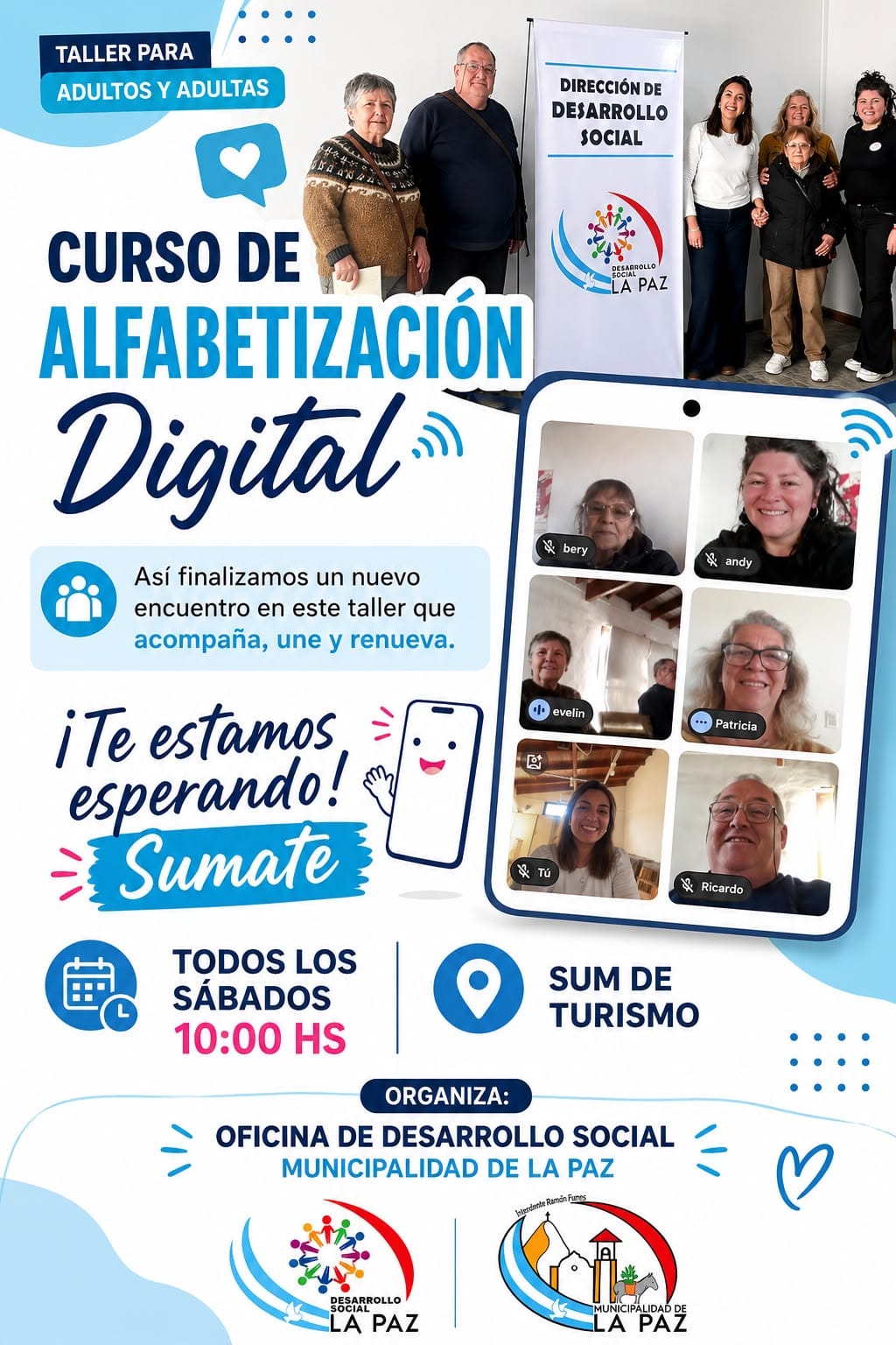 La Paz impulsa un curso de alfabetización digital para adultos mayores