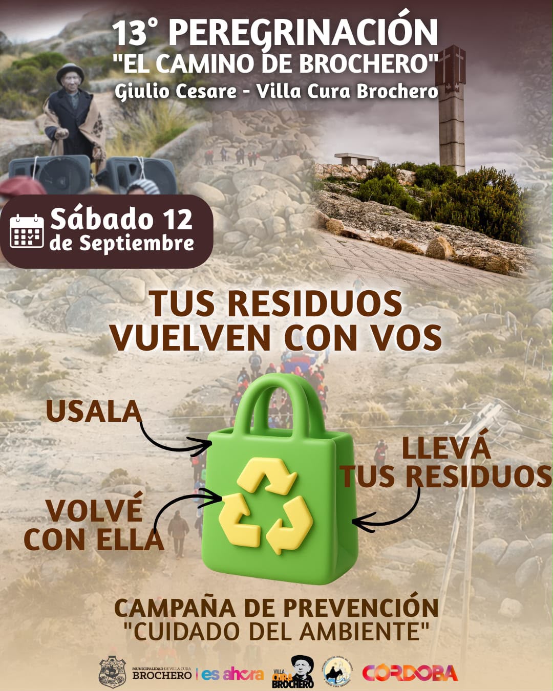 TUS RESIDUOS VUELVEN CON VOS  13º PEREGRINACIÓN EL CAMINO DE BROCHERO